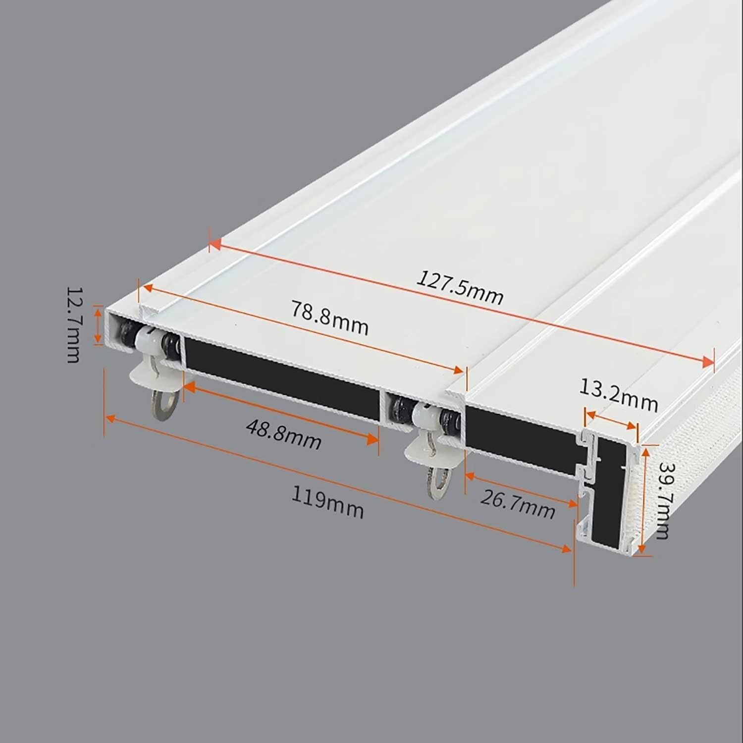 Heavy Duty Curtain Track Set - 2.8m (9.2ft) White Ceiling/Wall Mount Double Row Drapery Rails for Room Dividers & Curtains - Durable Drop Ceiling Curtain System