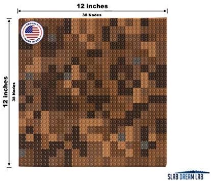 Miniatura 4 de SlabDreamLab Placa base Slab Lite de 12 x 12 pulgadas para todos los ladrillos y bloques de construcción principales (mosaico rojo, paquete de 4)