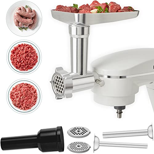 Instant Meat Grinder Attachment for Stand Mixer, Includes Grinding Plates, Cutting Blade, Tube, Food Tray, Pusher and Feeder Housing