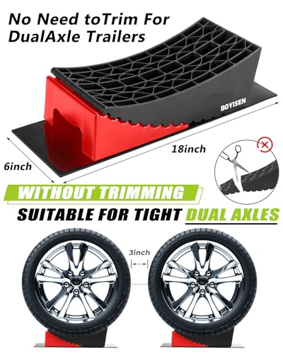 Boyisen BOY-CAMP1 Camper Levelers 2 Pack - Rv Leveling Blocks Ramp Kit Support Dual Axles Tandem Wheel Up To 35,000Lbs Rv Levelers thumb #3