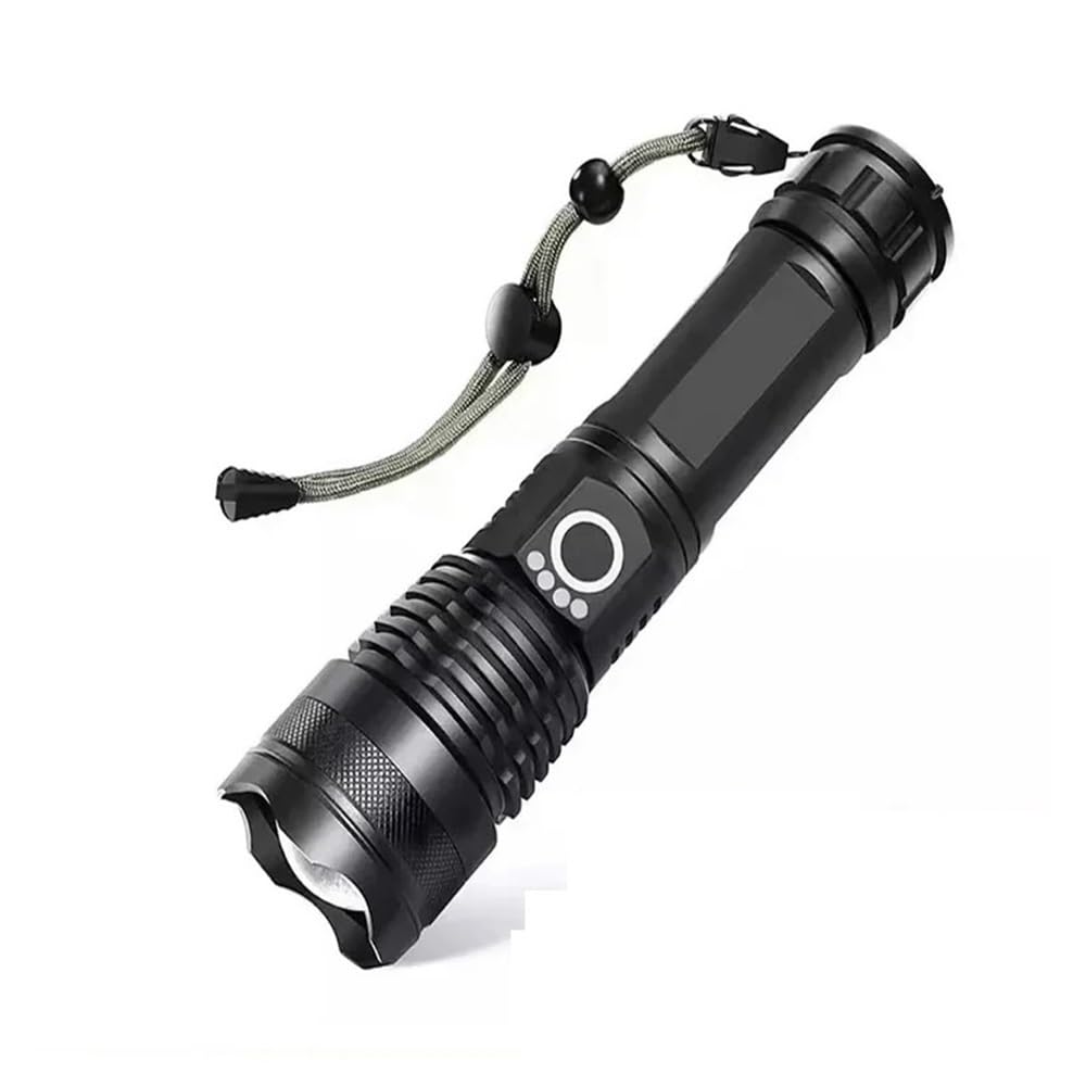 Linterna Led XHP100 de alta potencia, linterna recargable de 4 núcleos con Zoom, linterna de mano Usb apta for acampar, exteriores y uso de emergencia(BLACK_XHP100 FLASHLIGHT_ZOOM_2PCS)