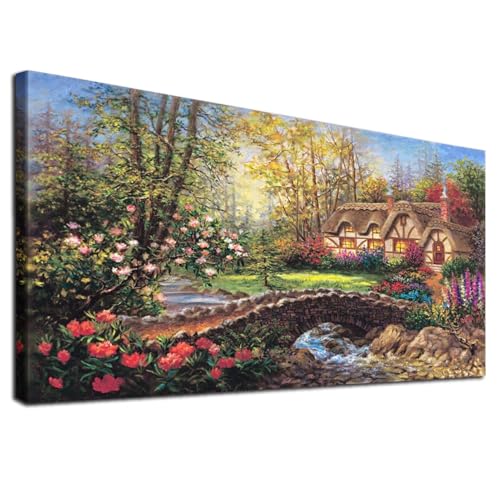 Kit peinture diamant 5D XXL pour décorer les murs de votre salon avec un chalet rustique