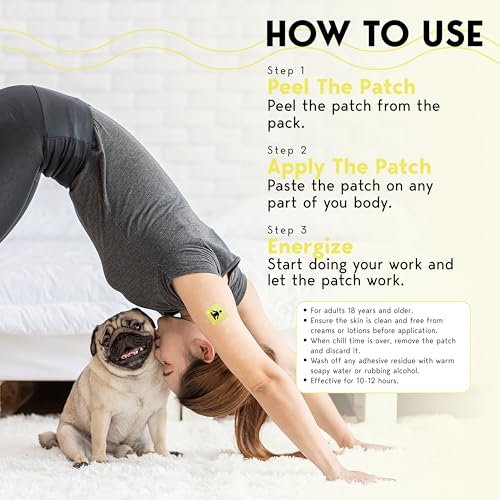 Image of Klova Energy Patches with Caffeine, Green Tea Extract, Peppermint Leaf Extract, Vitamin B3 and Vitamin B6 - for Enhanced Morning Wakefulness