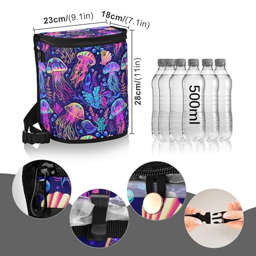 Image of MNSRUU Car Trash Can with Lid, Jellyfish Car Trash Bag Hanging Organizers and Storage for Front Back Seat, Leak-Proof Trash Bin