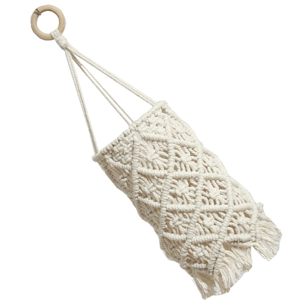 Kichvoe Boho Lamp Shade, Bohemian Hanging Lamp Cover Pendant Light Cover Macrame Lamp Shade with Tassel Handwoven Light Cover for Nursery Room Floor Ceiling Decor