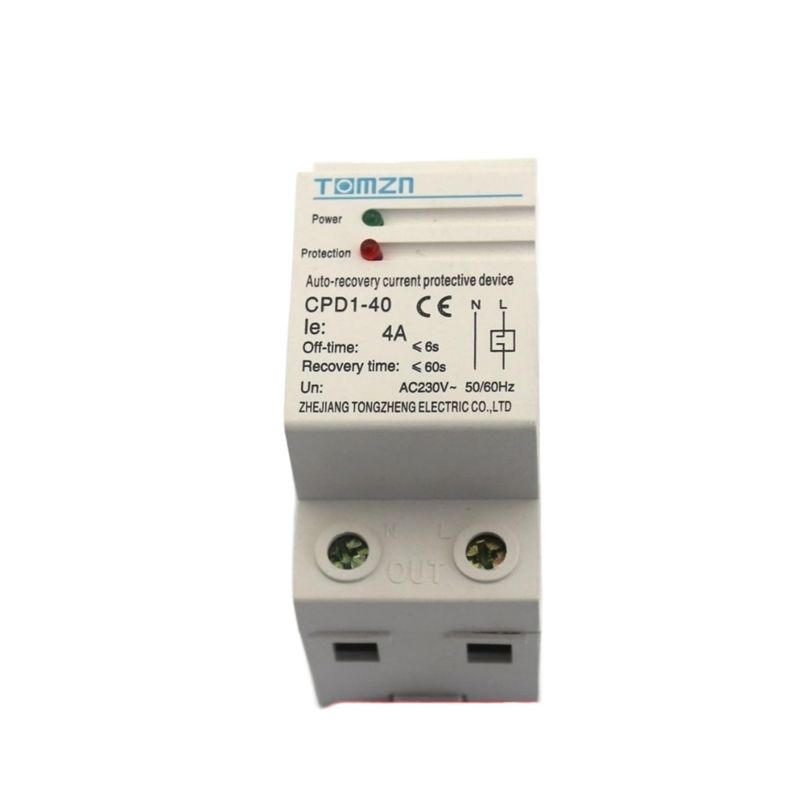 Dispositif de protection rail DIN 4A 920W avec récupération automatique pour tableau électrique