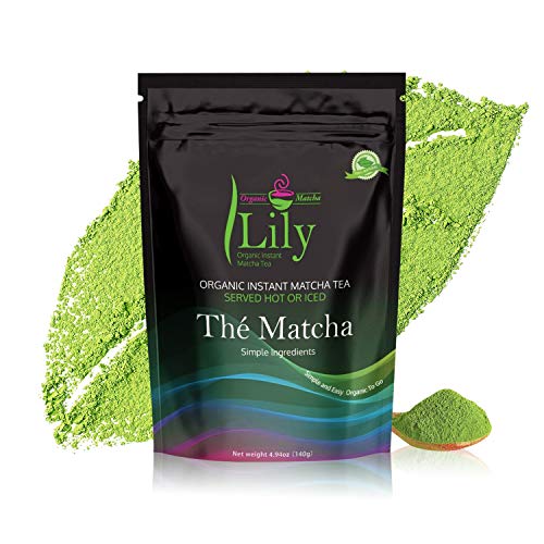 Organic Instant Matcha Green Tea Powder (140 grams) | Premium Natural Ceremonial Grade Authentic Macha | No GMOs or Preservatives | On-The-Go Powdered Herbal Raw Matcha for Hot or Cold Iced Tea