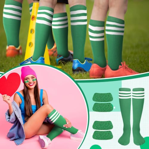 Image of Panitay 2 /12 /16 /24 Pairs Softball Soccer Socks Glitter Eye Black Stickers Team Spirit Accessories for Youth Women Sport Wear