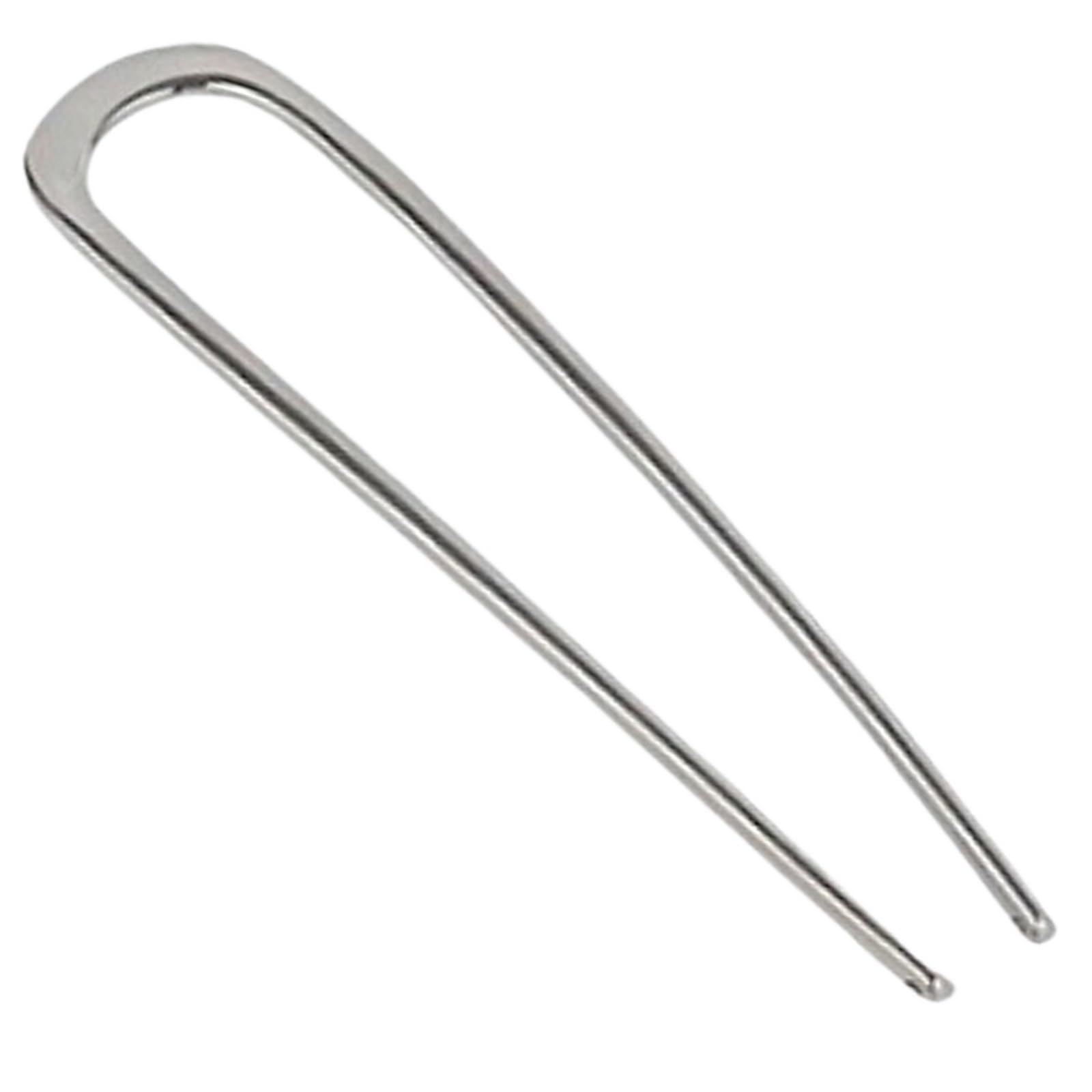 Horquillas para el pelo en forma de U, 15 unidades, largas y gruesas, en forma de U: elegantes accesorios para el cabello de aleación dorada y plateada para moño de mujer (plata)