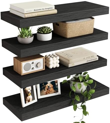 Fixwal Floating Shelves for Wall, Wall Mounted Rustic Wood Shelve...