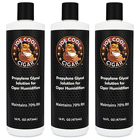 Joe Cool Cigar Propylene Glycol Humidor Solution for Cigar Humidifiers (16 oz Bottles) - 3 PACK Cover