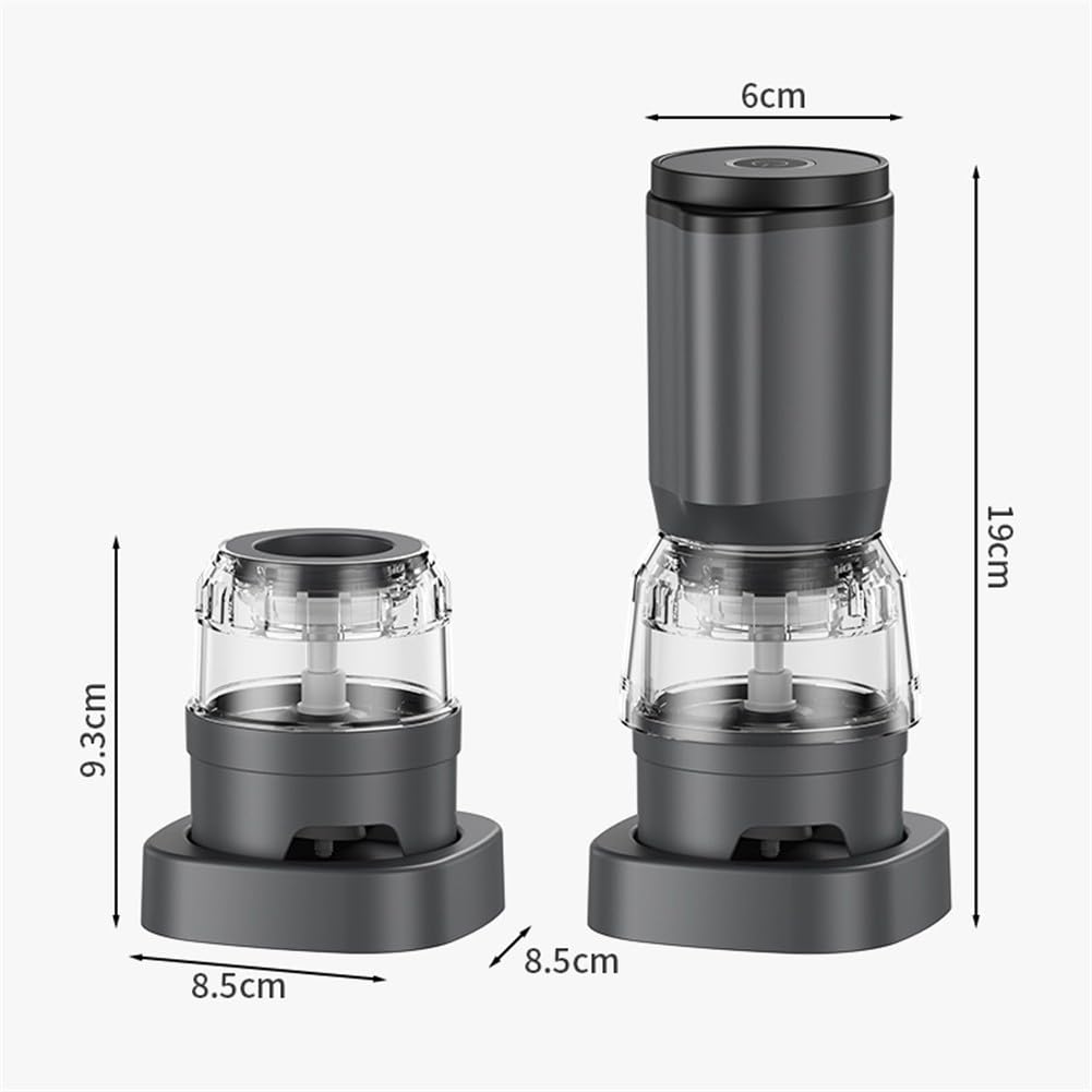 Elektrische Pfeffermühle Wiederaufladbar mit Einstellbarer Körnung - USB Salz und Gewürzmühle 1300mAh für Küche & Grill(White)