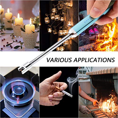 MEIRUBY Lighter Electric Candle Lighter Birthday Women's Day Gifts for Women Mom Wife Men, Long Electronic Rechargeable USB Lighter Arc Windproof Flameless Lighters for Candle Camping BBQ (Blue) - Thumbnail 7