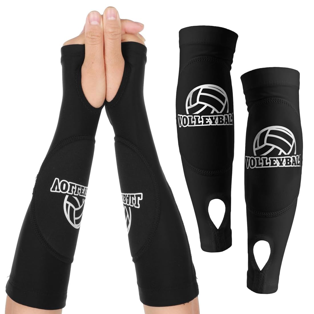 UIEXEA Protectores de Brazo de Voleibol, Antebrazo con Almohadilla de Protección Antideslizante y Orificio para el Pulgar, para Entrenamiento y Partido