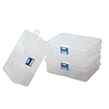BangQiao 3 Pack Plastic Removable Divider Box and Storage Case for Small Parts, Hardware and Craft, 6 Grids, Clear