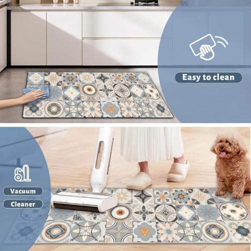 Image of Kitchen Anti Slip Mat for Floor, Waterproof Washable Kitchen Mats, Non Slip Kitchen Floor Mats for Home, Soft Mats for Kitchen, Kitchen Mats for Floor Anti Slip (MORROCO Style)