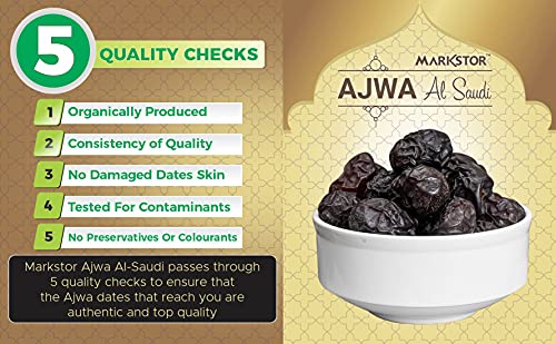 Image of MARKSTOR Ajwa Dates & Nuts-Gift Box-Gourmet Collection Of Exotic Arabian Dates Filled With Select Nuts, Fresh (18 Pieces, 0.46 Gram)