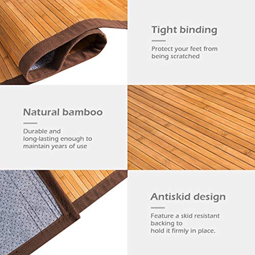Giantex 5'X8' Bamboo Area Rug Floor Carpet Natural Bamboo Wood Indoor 60” X 96” Area Rug #TOP6