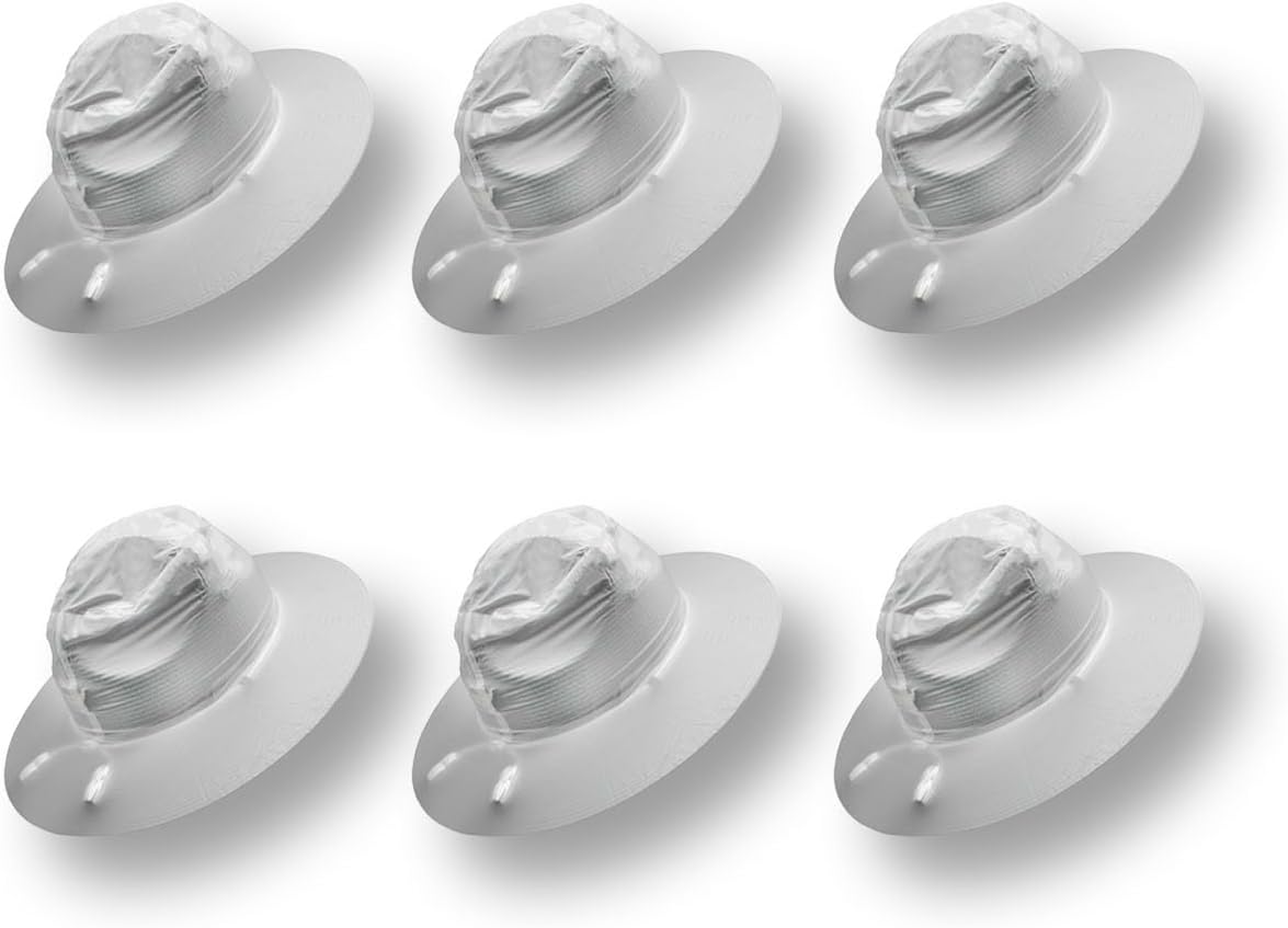 Phillips Brush Reusable Rain Cap Protective Hat Cover & Carrying Bag, Small Size Clear Color, 6 Pack – Police & Other Uniform Hat Rain Cover Made from Water Proof Vinyl Plastic