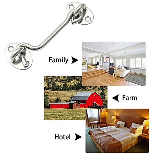 FYSL 4 Pack 10,2 cm gancio cabina in acciaio inox