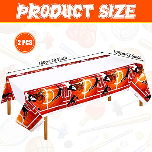 4 Pack Basketball Themed Birthday Party Supplies Sports Party Tablecloths Basketball Plastic Table Cover Sports Ball Tablecloth For School Outdoor Party Decorations #TOP2