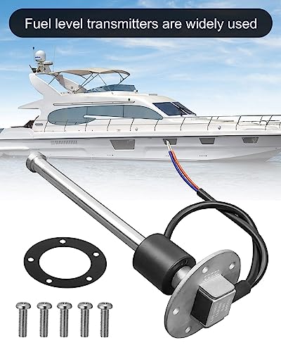 Image of 0-90ohm Boat Fuel Tank Sending Unit, 6.5 inch(165mm) Waterproof Fuel Sender Unit, Stainless Steel Water Gas Fuel Level Sensor for Boat Marine Car RV Truck Vehicle, for 6.8 inch-7.4 inch(175-190mm) Fuel Tank