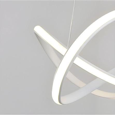 Lambadar Infinity Model Single Pendant Lamp Led White Light Ultra Power Led Chandelier Living Room Kitchen Room Hall Led Chandelier White Single Size 35 X 65 0002-Infinity1Whtsarkit