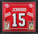 Jauan Jennings Authentic Signed Red Pro Style Framed Jersey w/Dropshadow BAS