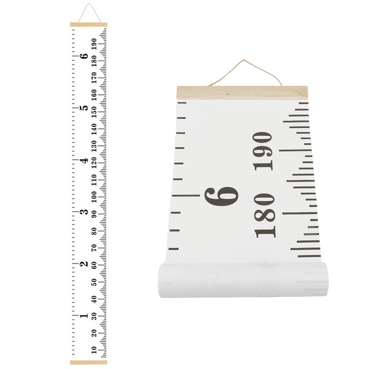 Tabanzhe Height Chart for Kids,Removable Wall Hanging Growth Chart Canvas Measuring Ruler,Accurate Wall Decor for Nursery Bedroom,200CM Kids Height Measurement Chart