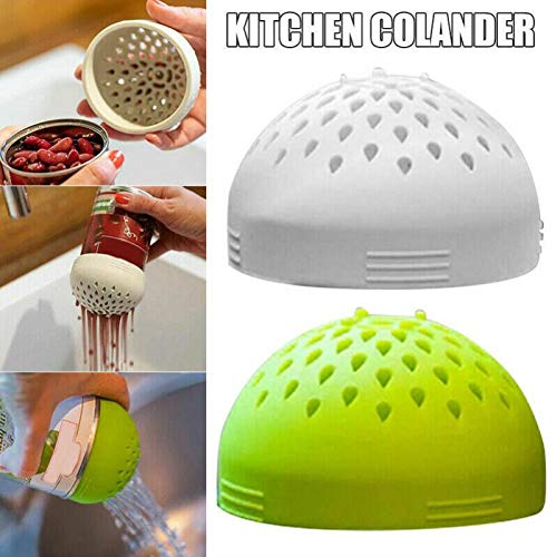 Colino Per Lattine In Silicone - Set Da 3 Mini Scolapasta Multiuso Per Cucina (Grigio, Bianco, Verde) - 3