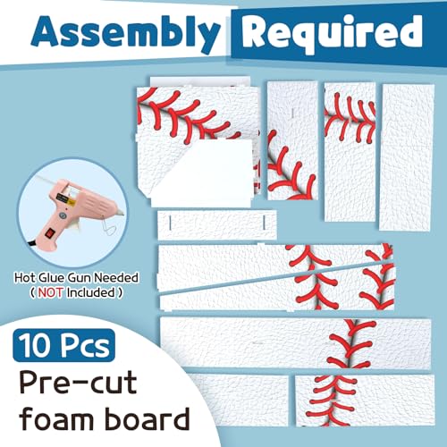 Image of Imprsv Baseball Birthday Decorations, 3ft Marquee Numbers 8 Party Decor