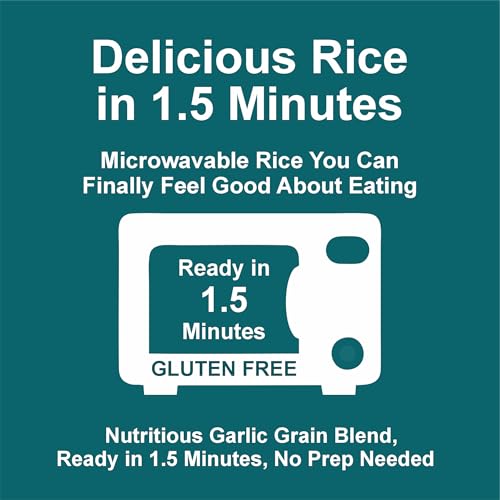 Image of Reganic Organic Brown Rice with Quinoa & Garlic Pouch, USDA Organic, Nutty & Wholesome Blend, 100% Recyclable Pouch, 10g Protein, 6g Fiber, Ready in 1 Minute, Gluten-Free Vegan Non-GMO, Microwave Pouch, Healthy Quick Side Dish 8.8 oz Pack of 6