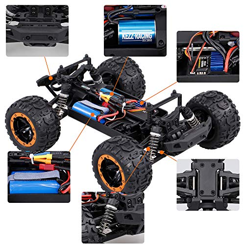 GoolRC 16889A RC Car, 1:16 Scale Remote Control Car, 4WD 45KM/H High Speed RC Truck with Brushless Motor, 2.4GHz All Terrain Off Road RC Crawler, Electric Vehicle Toy for Adults (Blue) - Thumbnail 6
