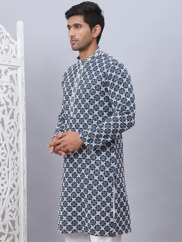 Image of Jompers Rayon Embroidered & Sequins Regular Fit Kurtas for Men.