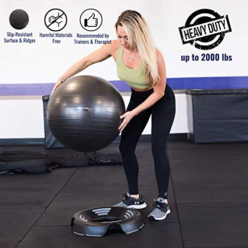 DYNAPRO Exercise Ball – Extra Thick Eco-Friendly & Anti-Burst Material Supports Over 2200lbs – Stability Ball for Home, Gym, Chair, Birthing Balls (Silver, 75 Centimeters)