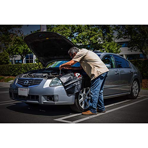 Powerbuilt 24"X 34" Black Plush Vinyl Fender Cover Protector Pad Mat, Mechanic And Car Repair Under Hood Protection - 640083 #TOP3
