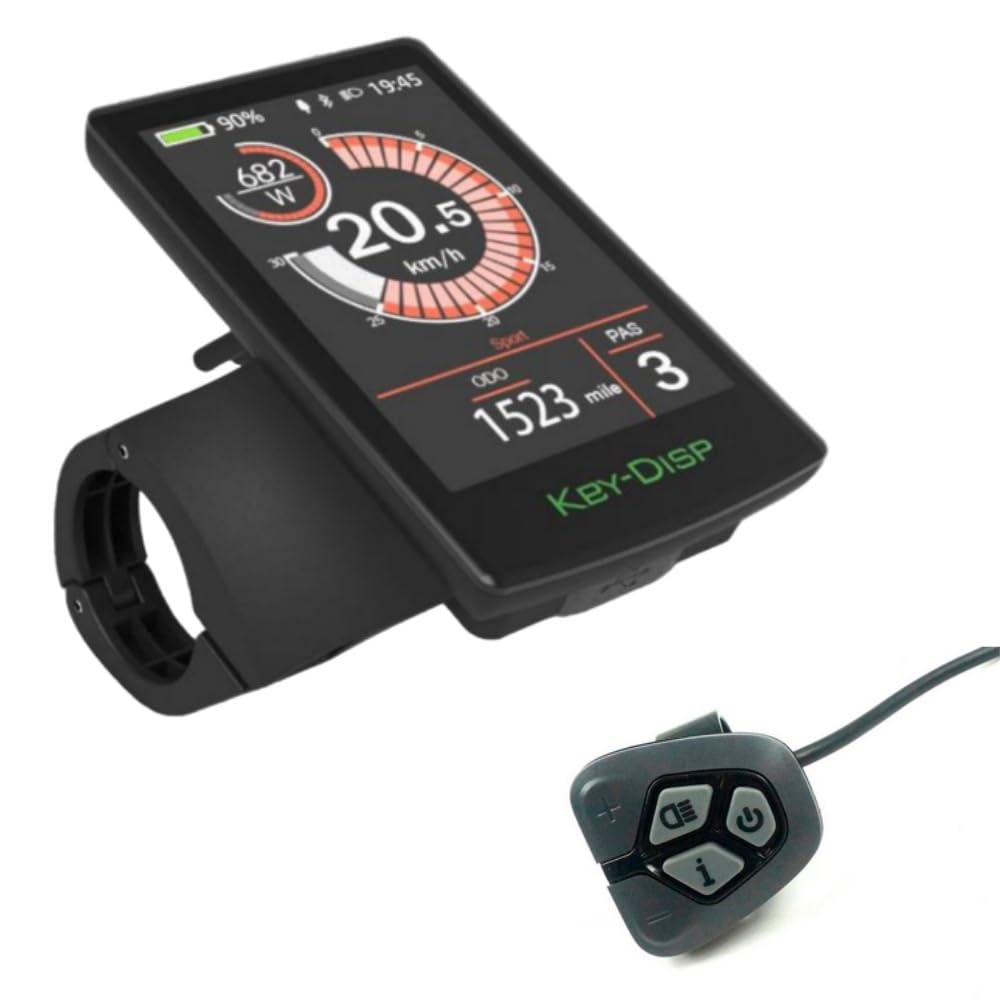 Compteur de Vitesse pour Vélo Électrique Key-Disp KD718 Écran LCD pour Vélo Électrique 36V/48V Affichage LCD Panneau de Contrôle avec 5-Pin Prise Étanche