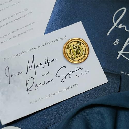 Sceaux de cire initiale D dorés faits main pour vos invitations de mariage (25 pcs) - 5