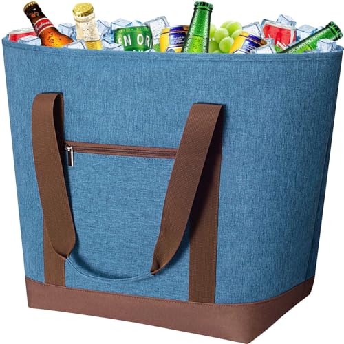 DSDCDJ Kühltasche groß mit auslaufsicher Isolierung, Shopper Kühltasche faltbar mit Reißverschluss, Große Isoliertasche ...