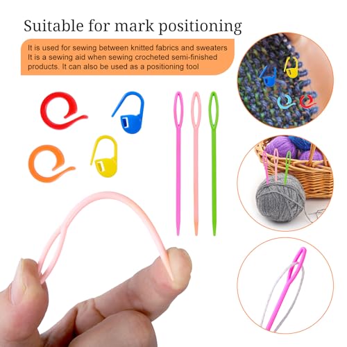 Image of HUISUYTON 9PCS Crochet Ring for Finger, Adjustable Crochet Tension Ring, Yarn Rings for Crocheting Knitting Gifts for Women