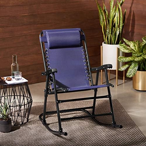 Amazon Basics Foldable Rocking Chair - Blue
