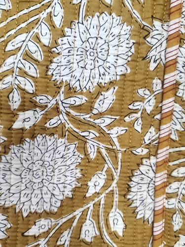 Image of Cotton Tiger Block Print Tote Bag, Indian Handmade Shopping Shoulder Bag, Unisex Market Daily Use