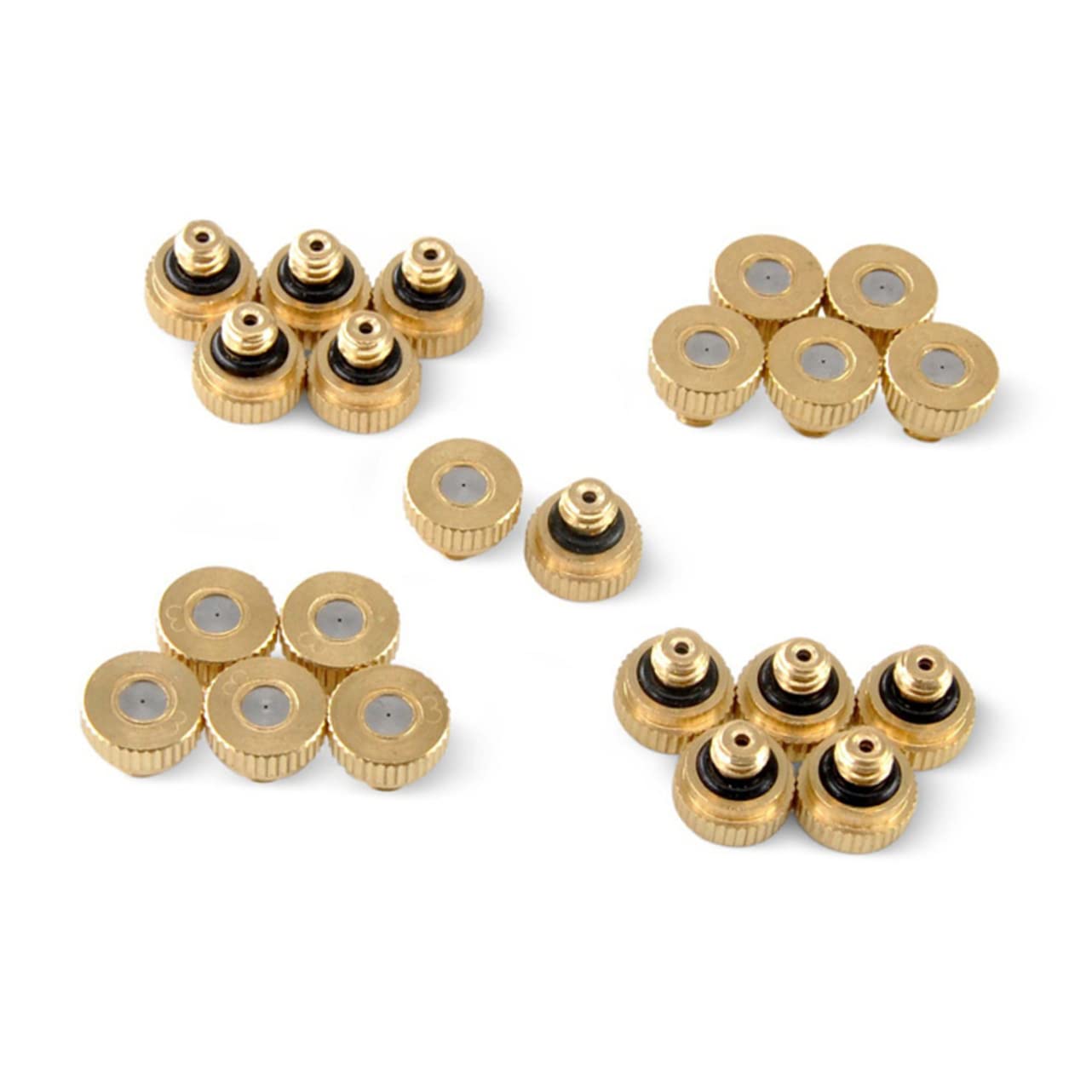 Kisangel 32Pcs Brass Misting Nozzles for Outdoor Cooling Systems Durable Water Saving Sprayer Nozzles for Garden Irrigation and Misting Applications