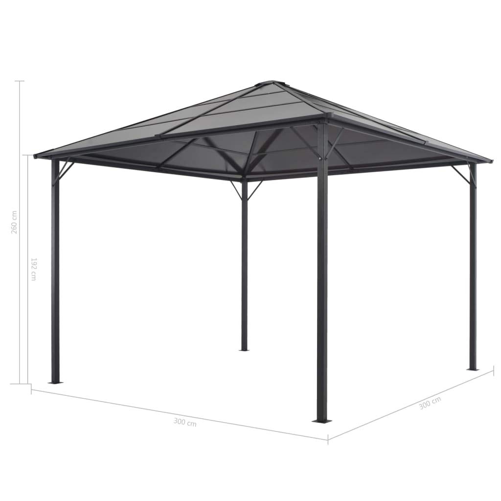 Gartenpavillon mit Dach, XIAOGUANG Pop-Up Partyzelt, Festzelt, Pavillon, Garden Decoration, Canopy Tent, Lagerzelt, Pavillon, Aluminium 3×3 m Schwarz