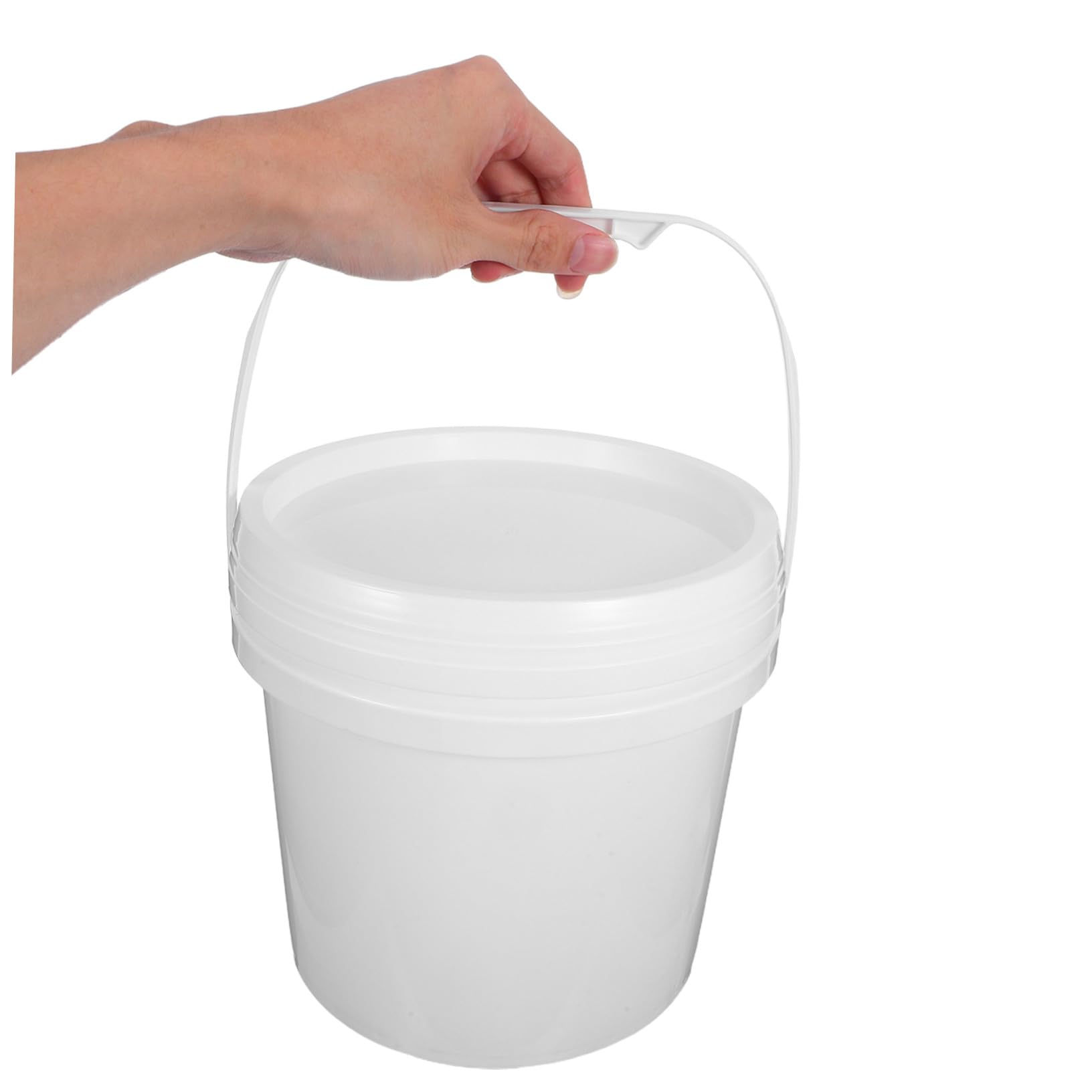Alipis 4 piezas Contenedor Redondo para Helado con Tapa y Asa Cubo Plástico Reutilizable para Almacenamiento de Alimentos Leche Sopa y Harina Paquete de Unidades Minimalista Fácil