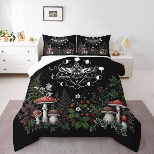 Image of Feelyou Boho Moth Bedding Set Toddler Size for Kids Boys Girls