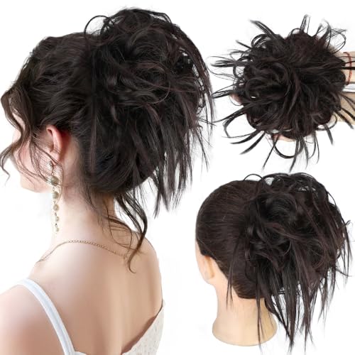 HMD Tousled Updo Messy Bun Hair Piece Hair Extension Ponytail With...
