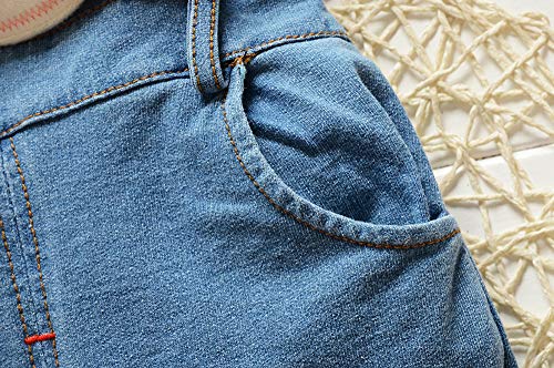 Image of Kidscool Space Baby Toddler Girls Soft Knitted Cotton Denim Cute Cartoon Overalls