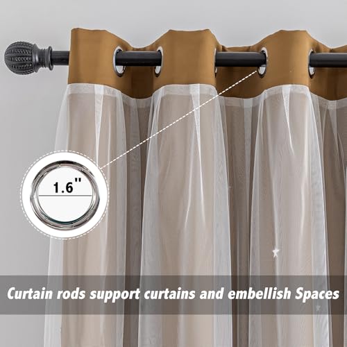Image of indistar Star Cutout Kids Window Blackout Curtains for Girl Bedroom Window Room Darkening Curtains & Drapes Baby Nursery Curtains (2 Panel,52Wx72L inch,Coffee)