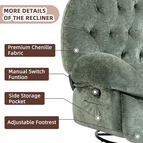 Sillón Plegable Chenille Verde miniatura 6